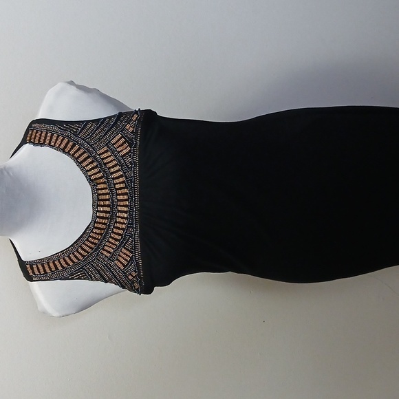 Massimo black beaded tank maxi dress size small - Picture 3 of 14